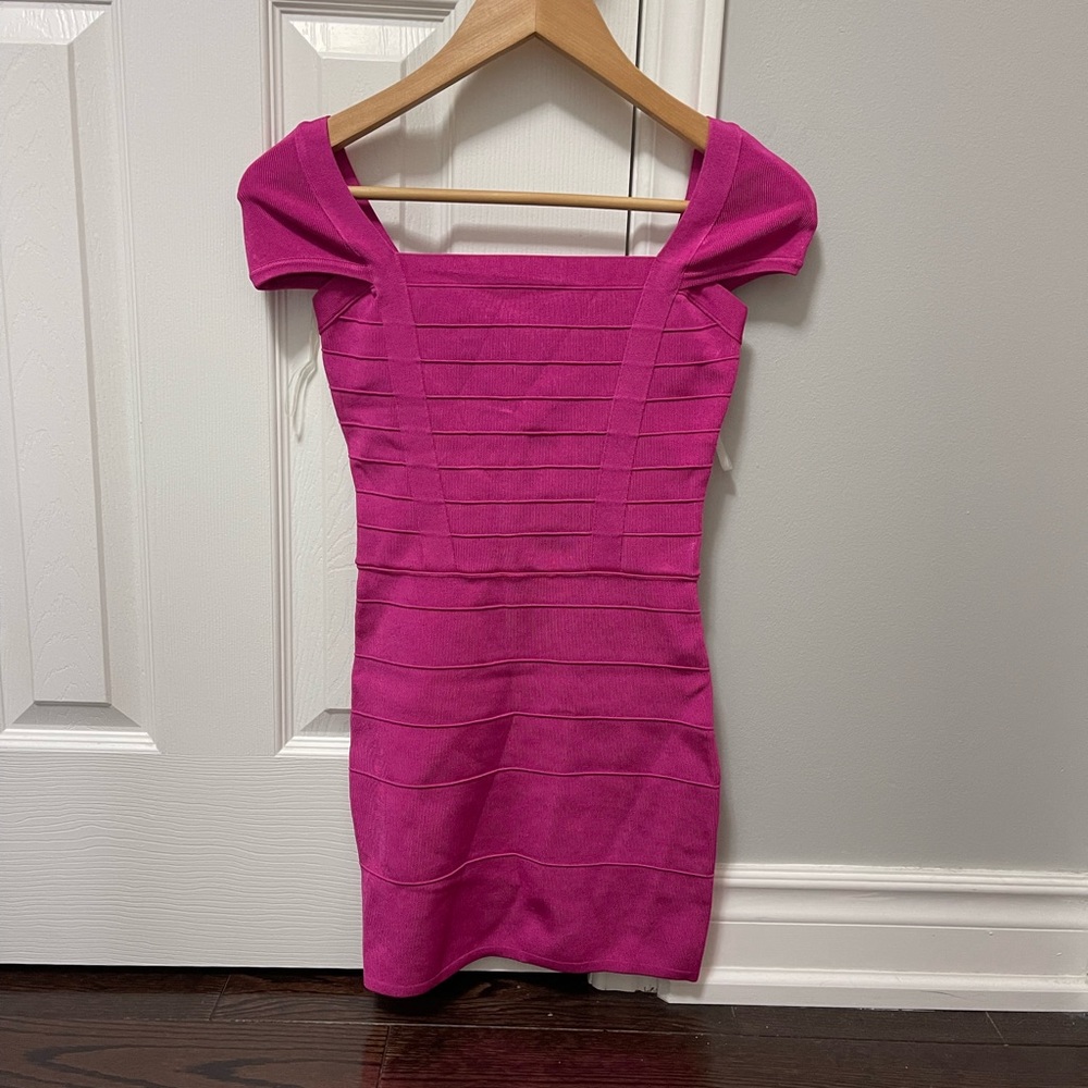 Guess By Marciano hot pink bandage dress